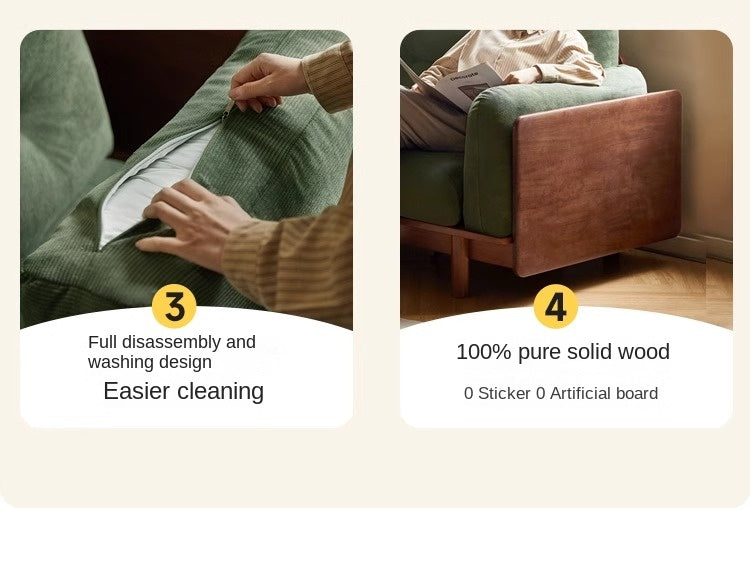 Rubber Solid Wood American Light Luxury Sofa