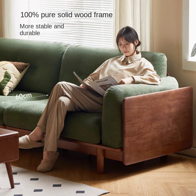 Rubber Solid Wood American Light Luxury Sofa