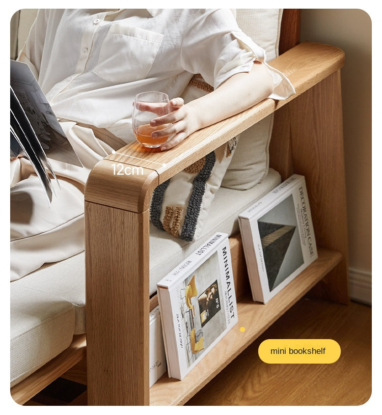 Oak Solid Wood Nordic Telescopic Sofa Bed