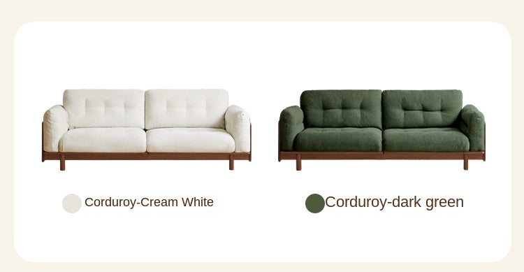 Rubber Solid Wood Fabric Sofa Ancient Style