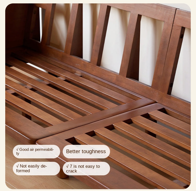 Rubber Solid Wood Fabric Sofa Ancient Style