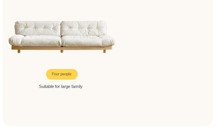 Oak Solid Wood Modern Nordic Suede Cloud Sofa