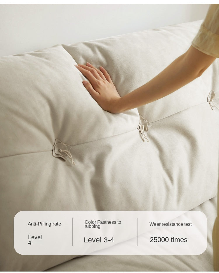Oak Solid Wood Modern Nordic Suede Cloud Sofa