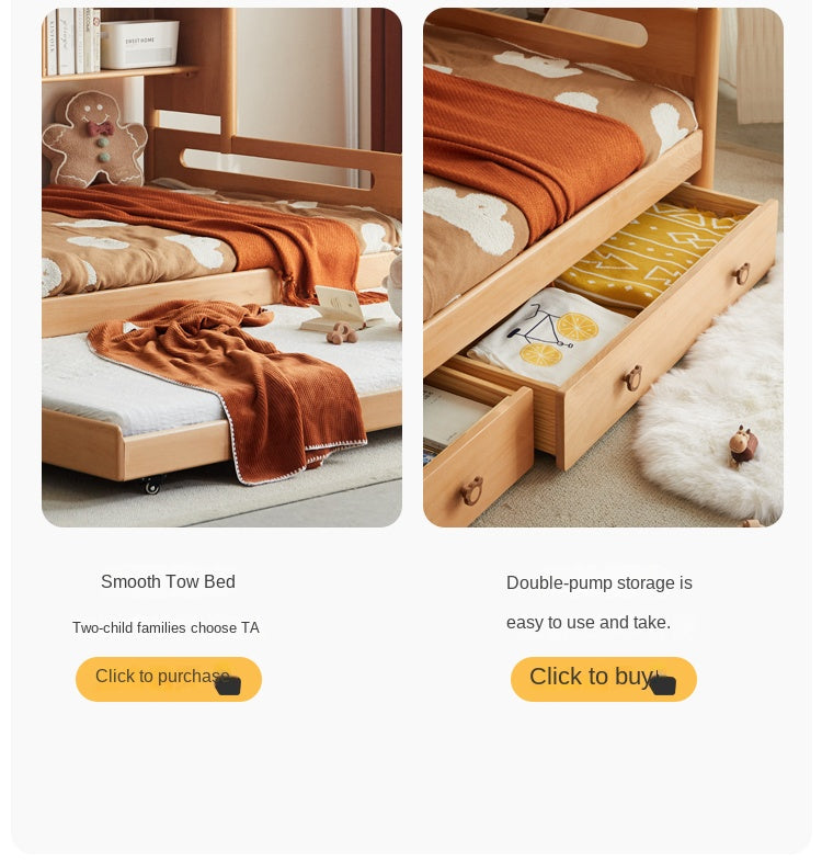 Oak Solid Wood Kids Storage Bed with Built-In Bookcase Headboard and Lift Storage