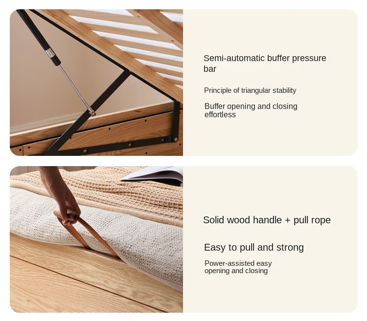 Oak Solid Wood Windsor Box Bed Nordic Modern