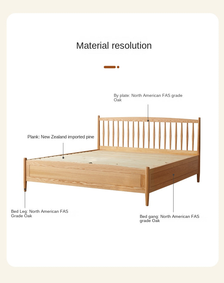 Oak Solid Wood Windsor Box Bed Nordic Modern