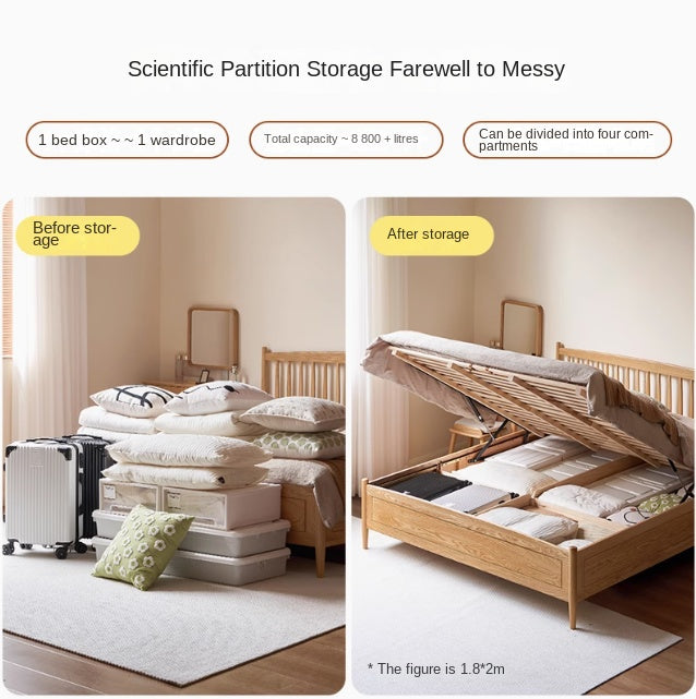 Oak Solid Wood Windsor Box Bed Nordic Modern