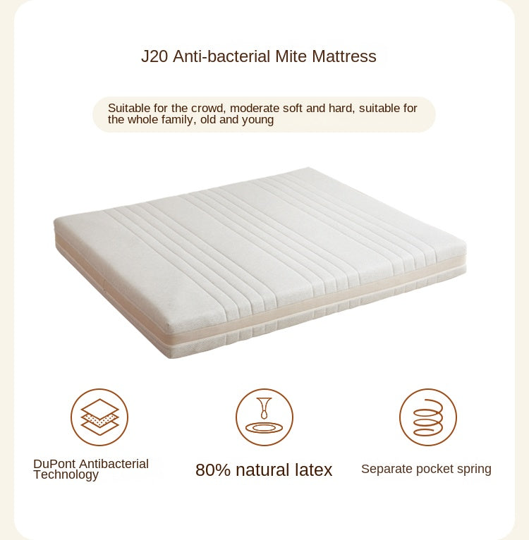 Rubber Solid Wood Antique color Bed
