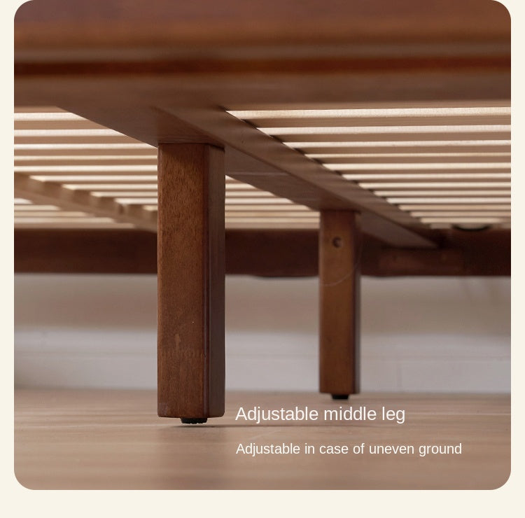 Rubber Solid Wood Antique color Bed