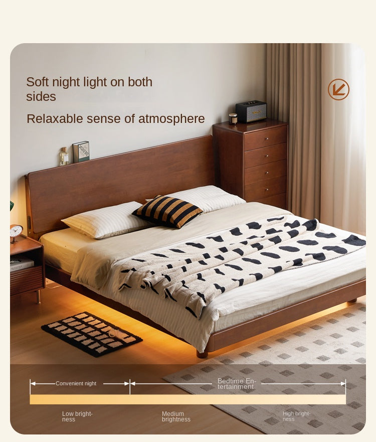 Rubber Solid Wood Antique color Bed