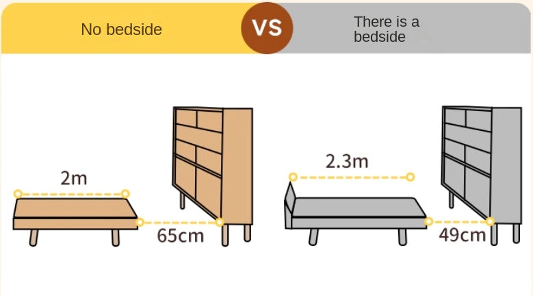 Rubber Solid Wood Creamy White Tatami Suspended Bed