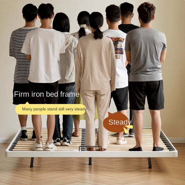 Rubber Solid Wood Creamy White Tatami Suspended Bed