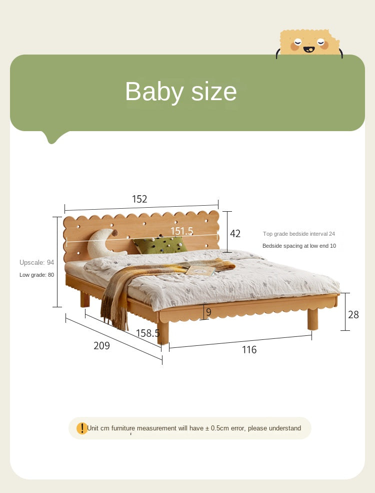 Beech Solid Wood Children's with Scalloped Frame biscuit bed
