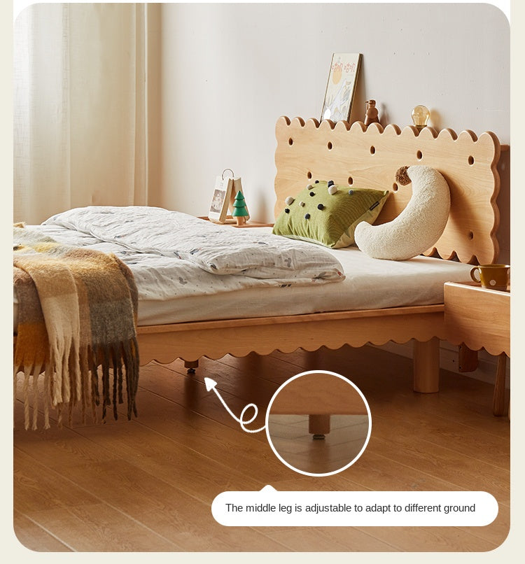 Beech Solid Wood Children's with Scalloped Frame biscuit bed