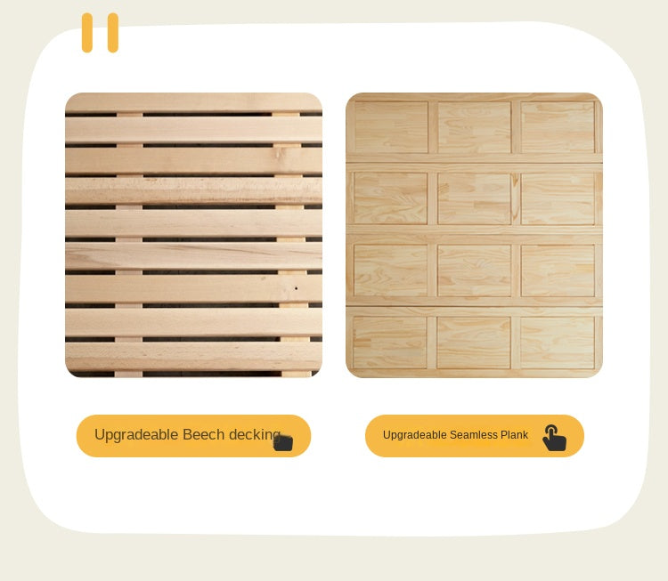 Beech Solid Wood Kids Bed with Bear-Shaped Headboard