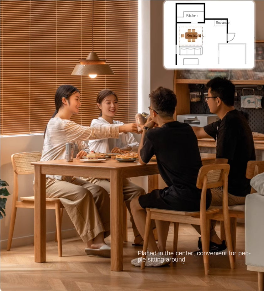 Oak Solid Wood Modern Dining Table