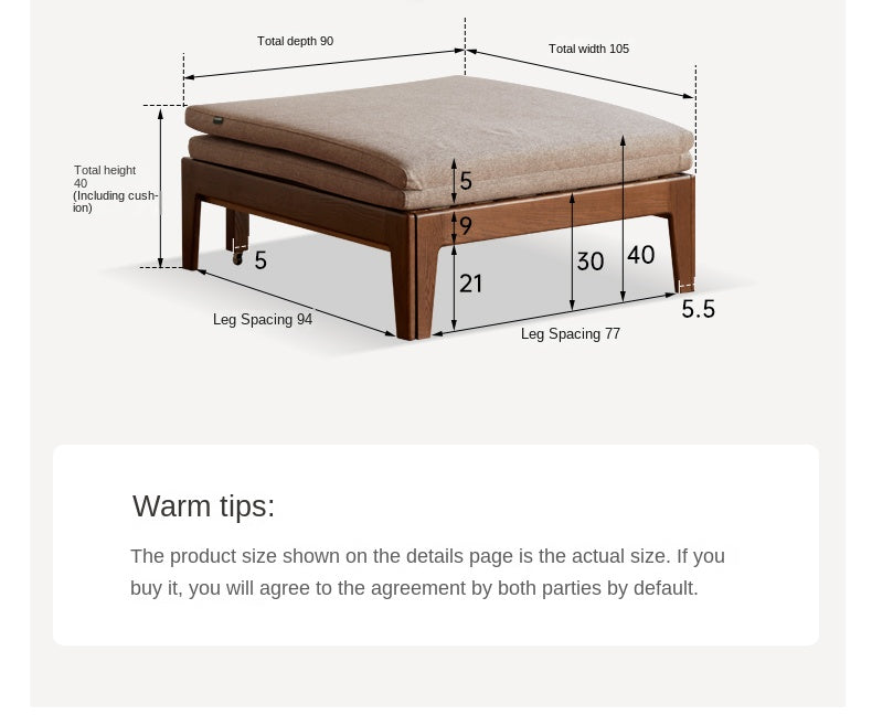 Oak, Solid RubberWood, Beech Solid Wood Sofa Bed Folding Single Bed
