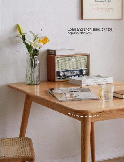 Oak Solid Wood Retractable Folding Dining Table