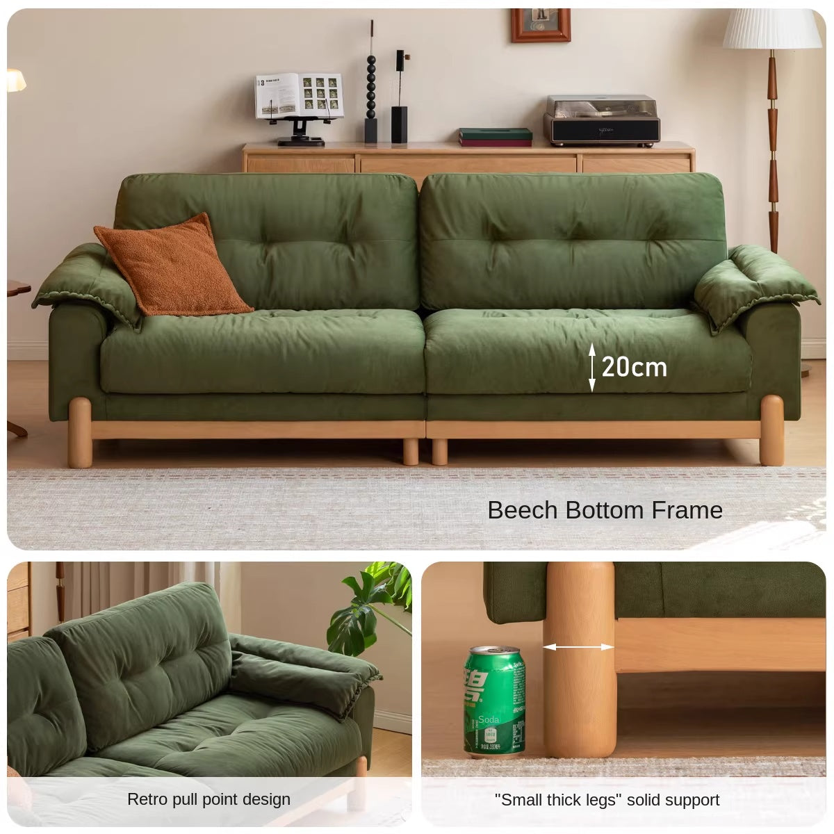 Beech Solid Wood cat scratching cloth sofa