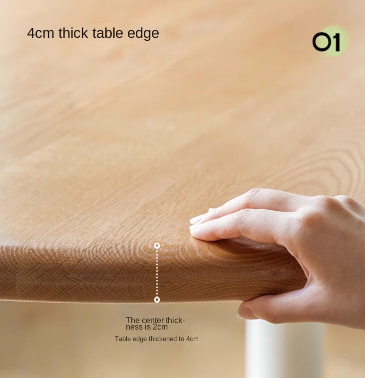 Oak Solid Wood Modern Round Negotiation Dining Table