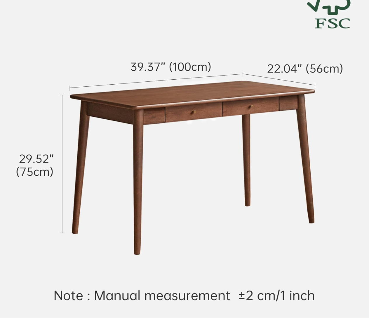 Solid Rubberwood Office Desk