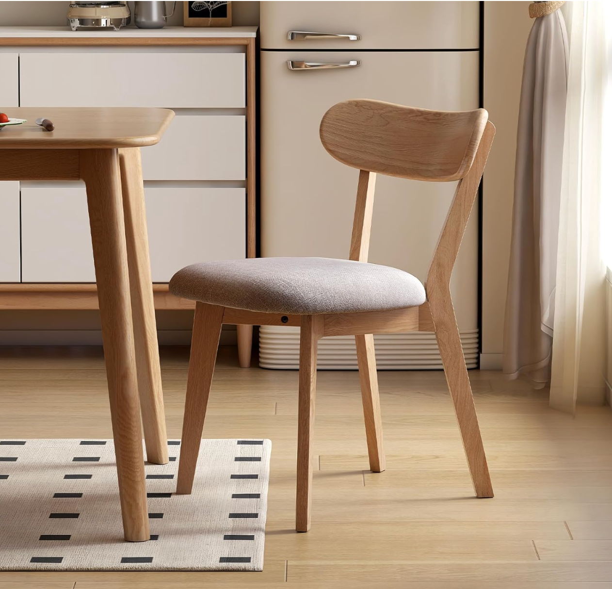 Oak Solid Wood Retractable Tabletop Dining Table