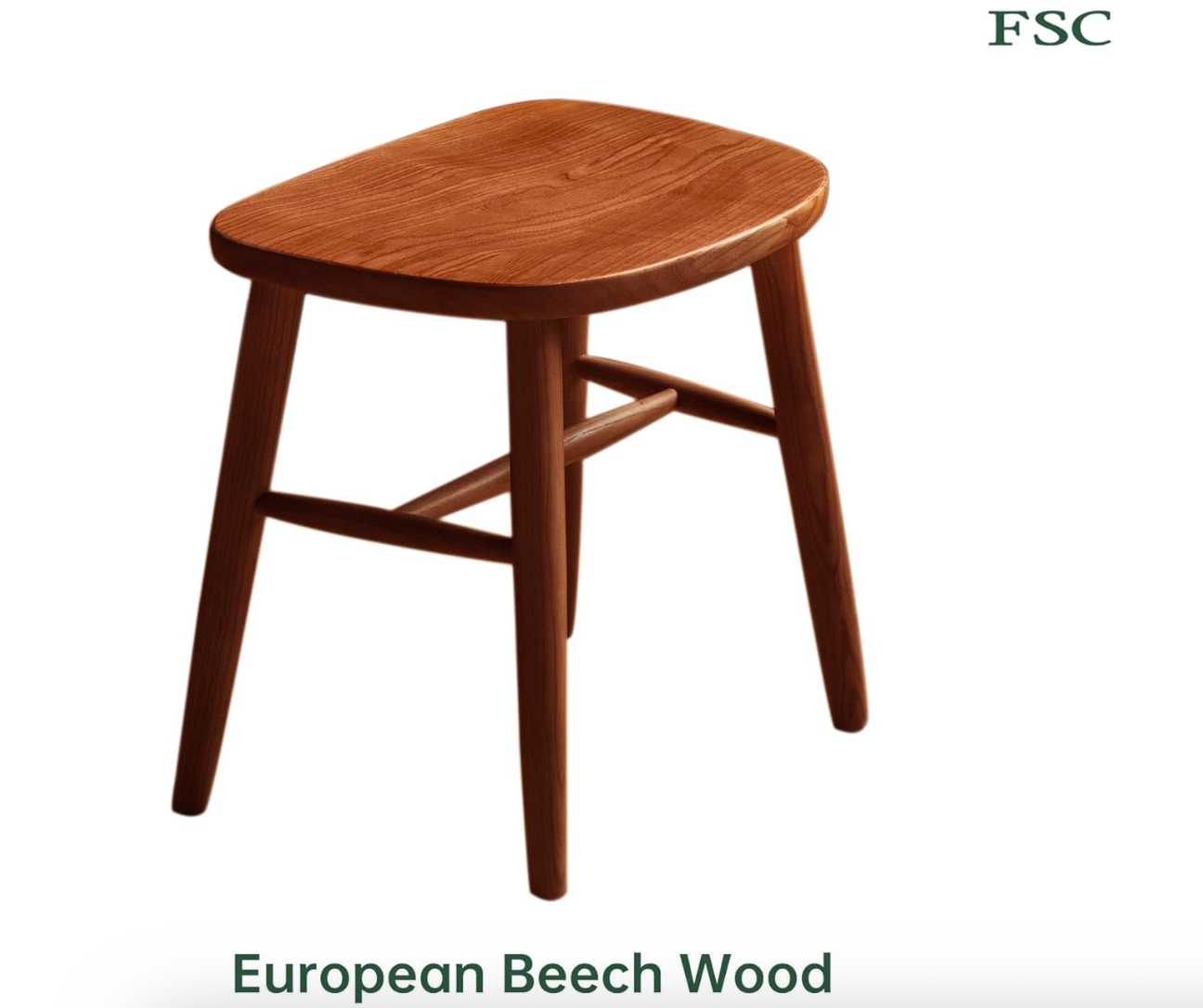 Beech Solid Wood Saddle Seat Stool