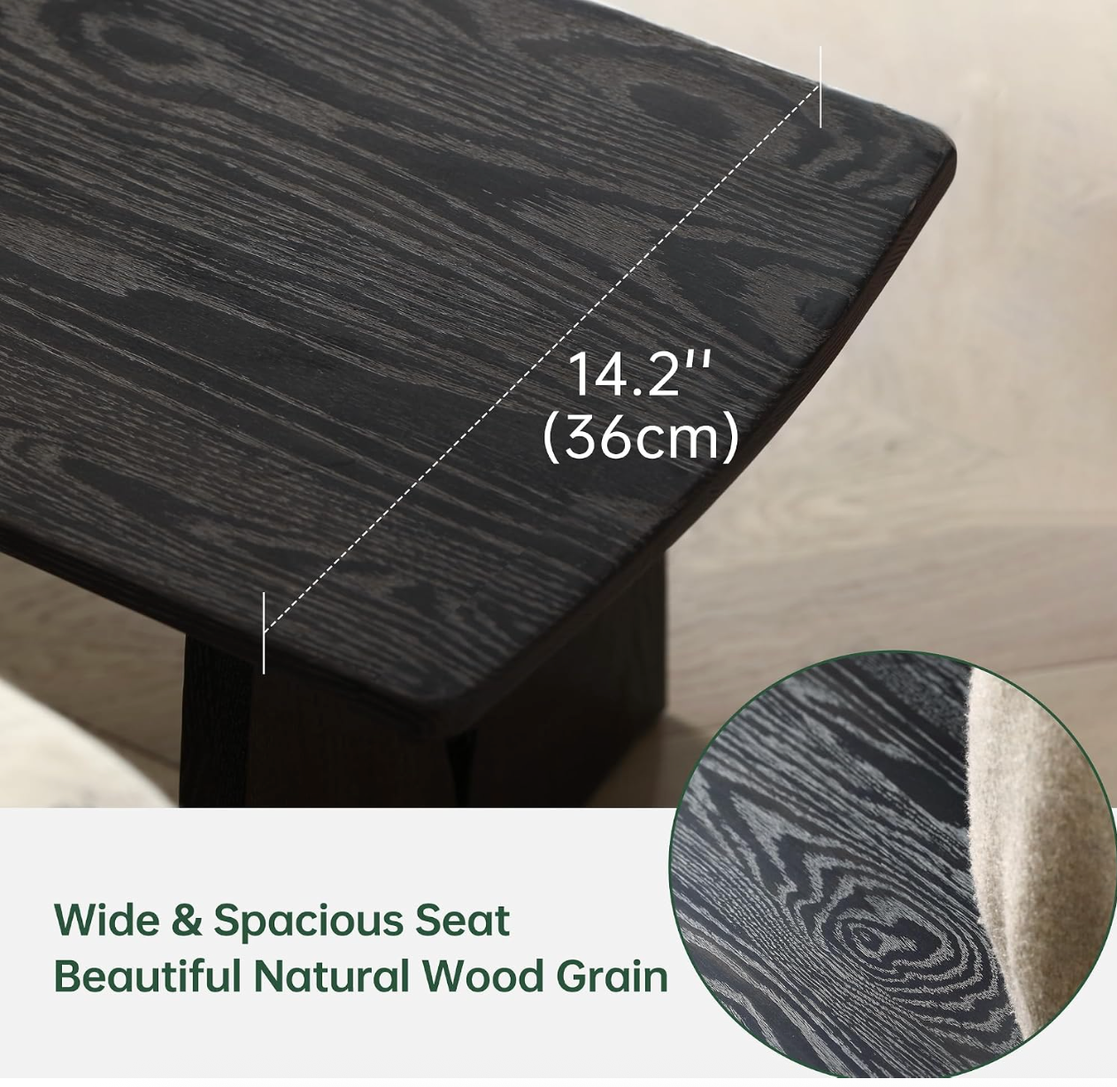 Oak Solid Wood Bench with Tulip Arch Legs