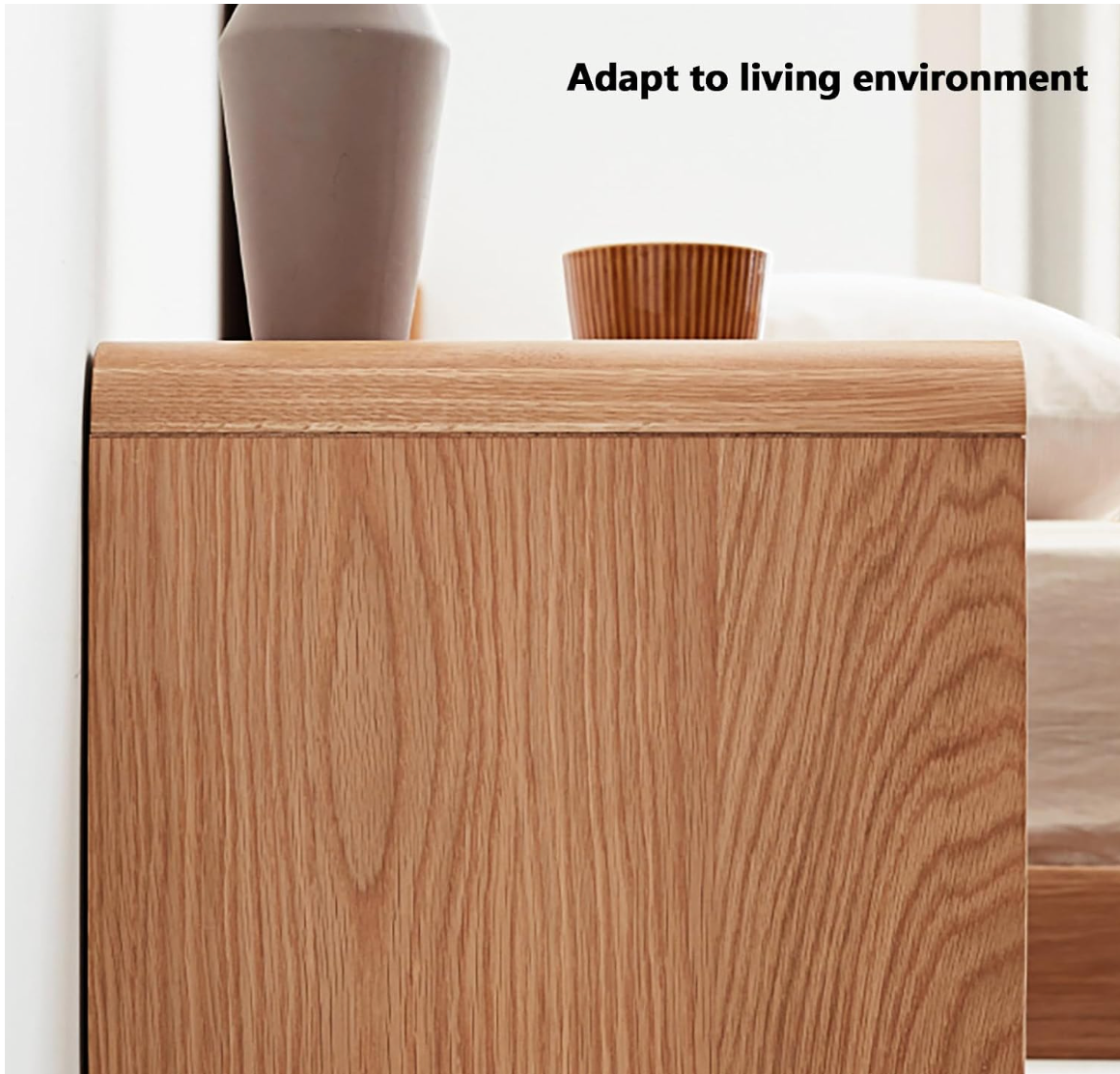 Black Walnut, Oak Modern Storage Small Nightstand