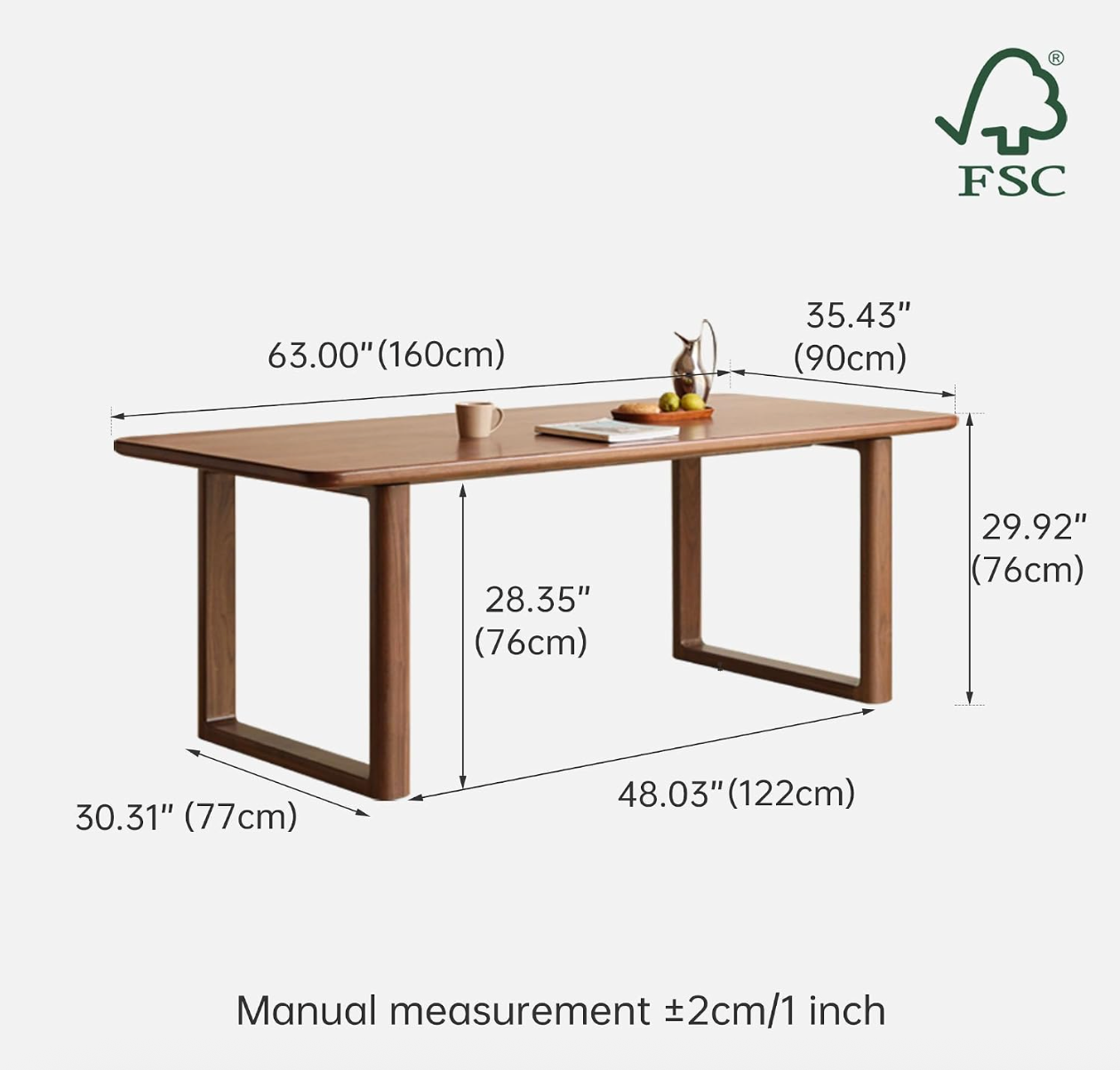 Black Walnut Solid Wood Dining Table with Industrial Trestle Legs