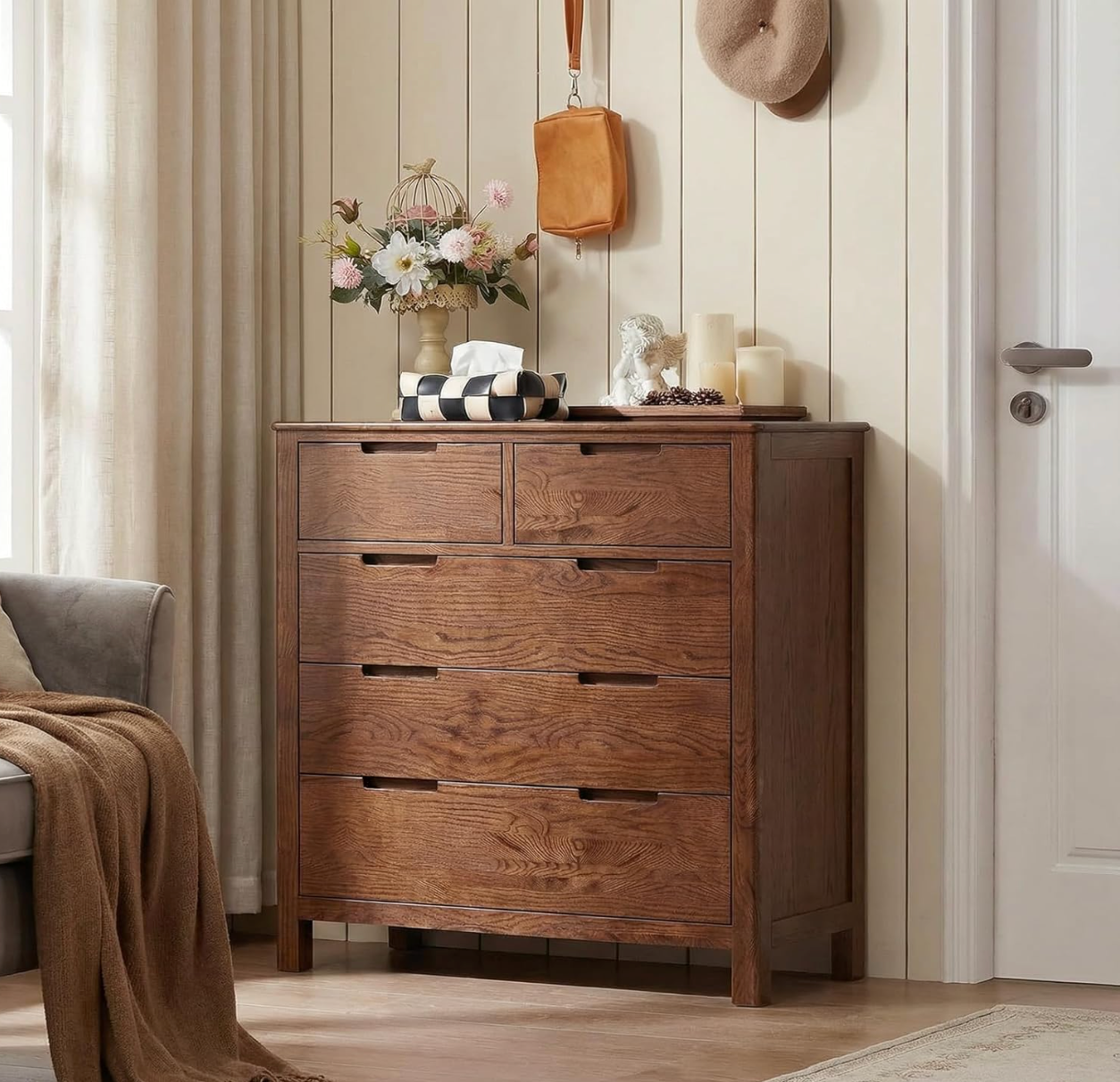 Oak Solid Wood Nordic Chest of Drawers
