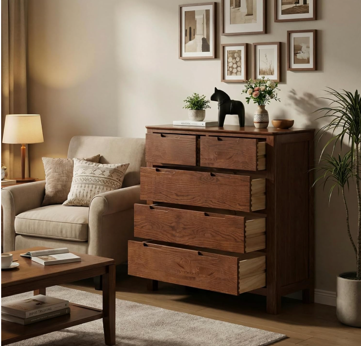 Oak Solid Wood Nordic Chest of Drawers