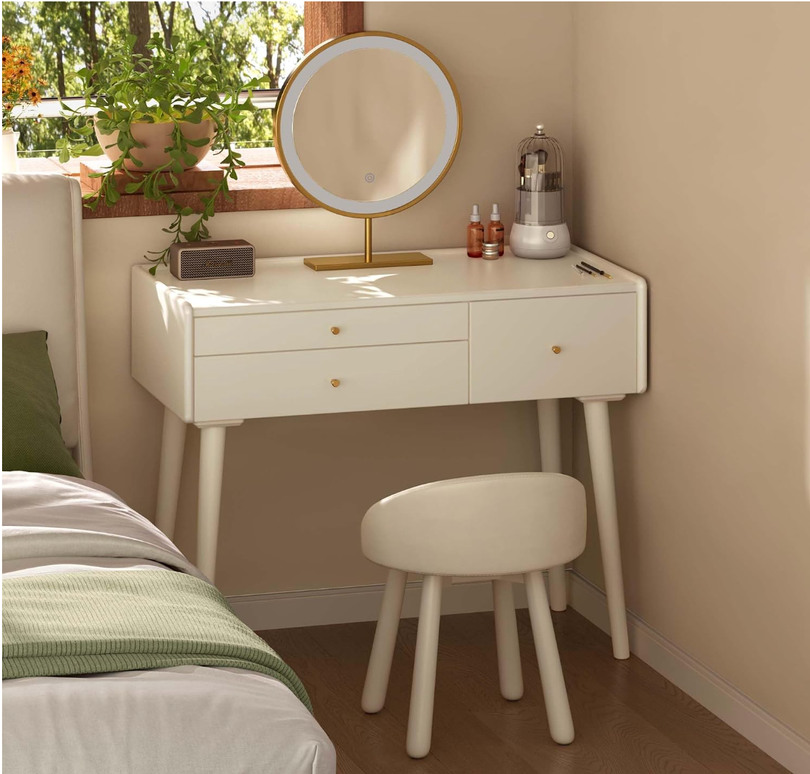 Ash, Cherry, Rubberwood Solid Wood Vanity Table