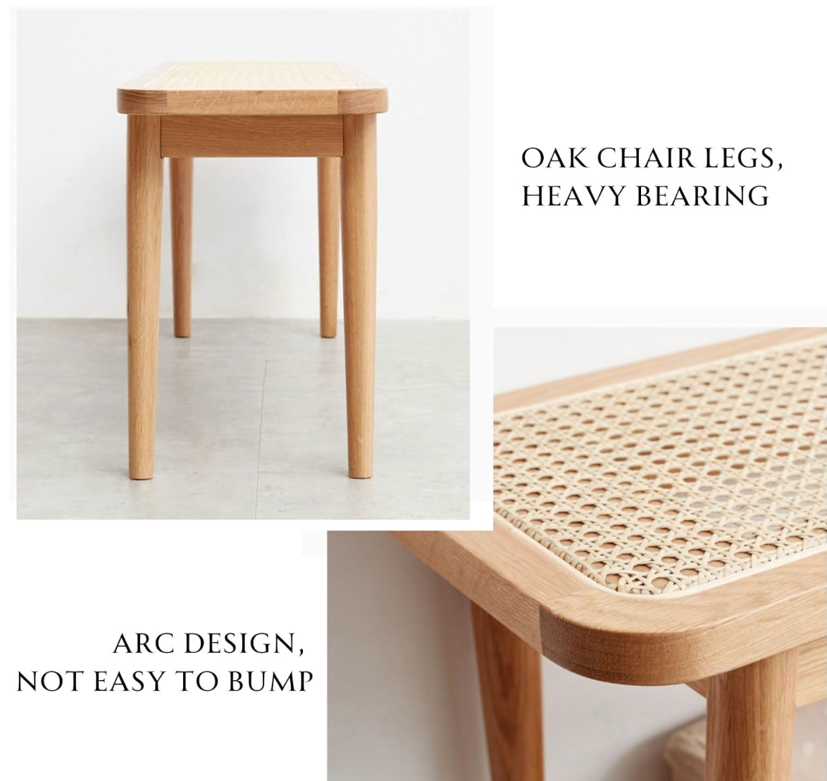 Oak solid wood Corded Bench