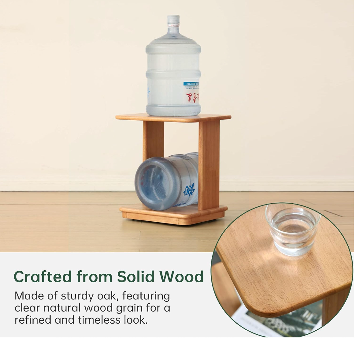 Beech, Solid Rubberwood Chic C-Shaped Side Table