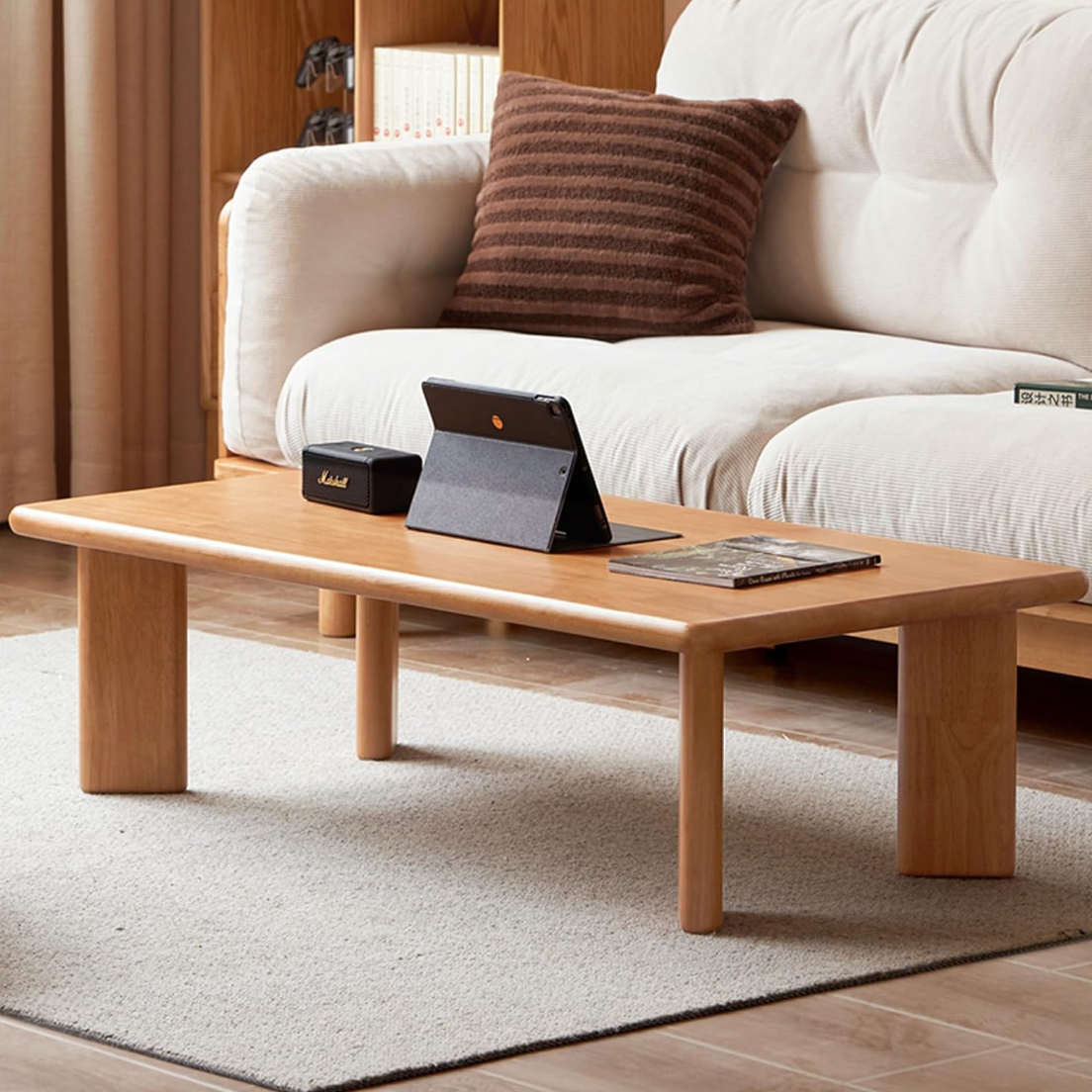 Solid Rubberwood Japanese Style Tatami Floor Table