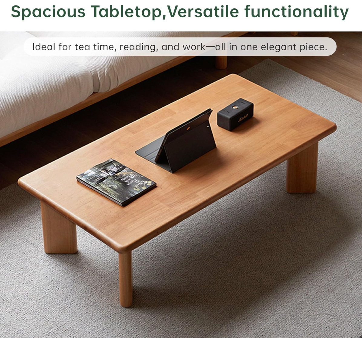 Solid Rubberwood Japanese Style Tatami Floor Table