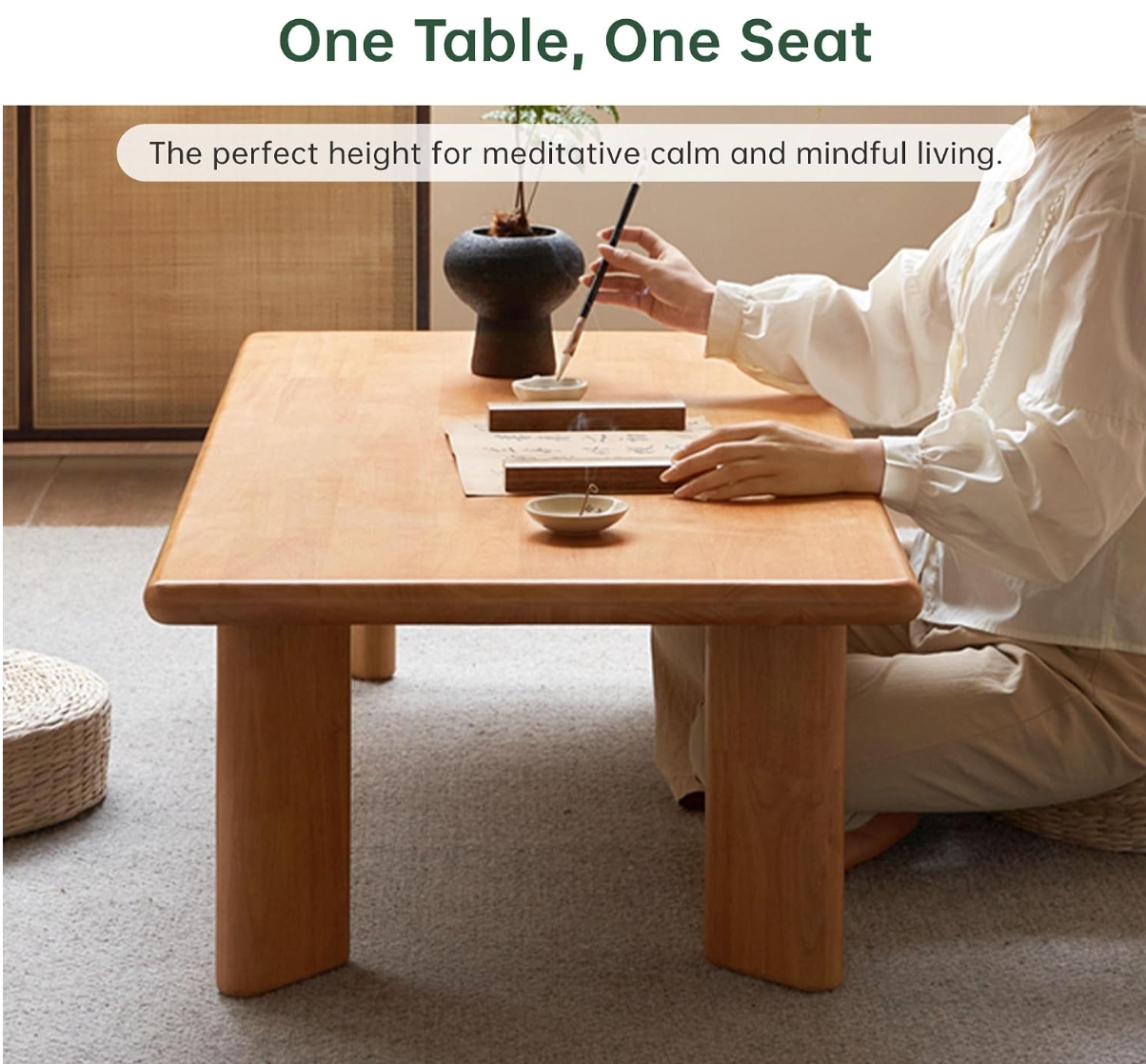 Solid Rubberwood Japanese Style Tatami Floor Table