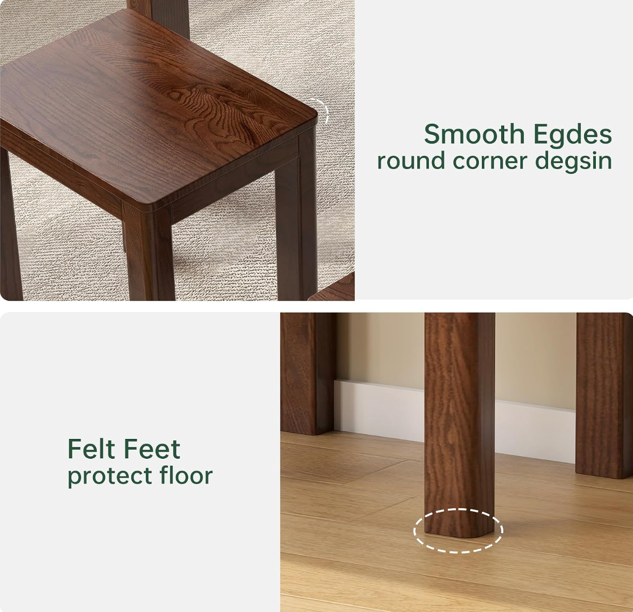 Oak Solid Wood Nordic Square Stool
