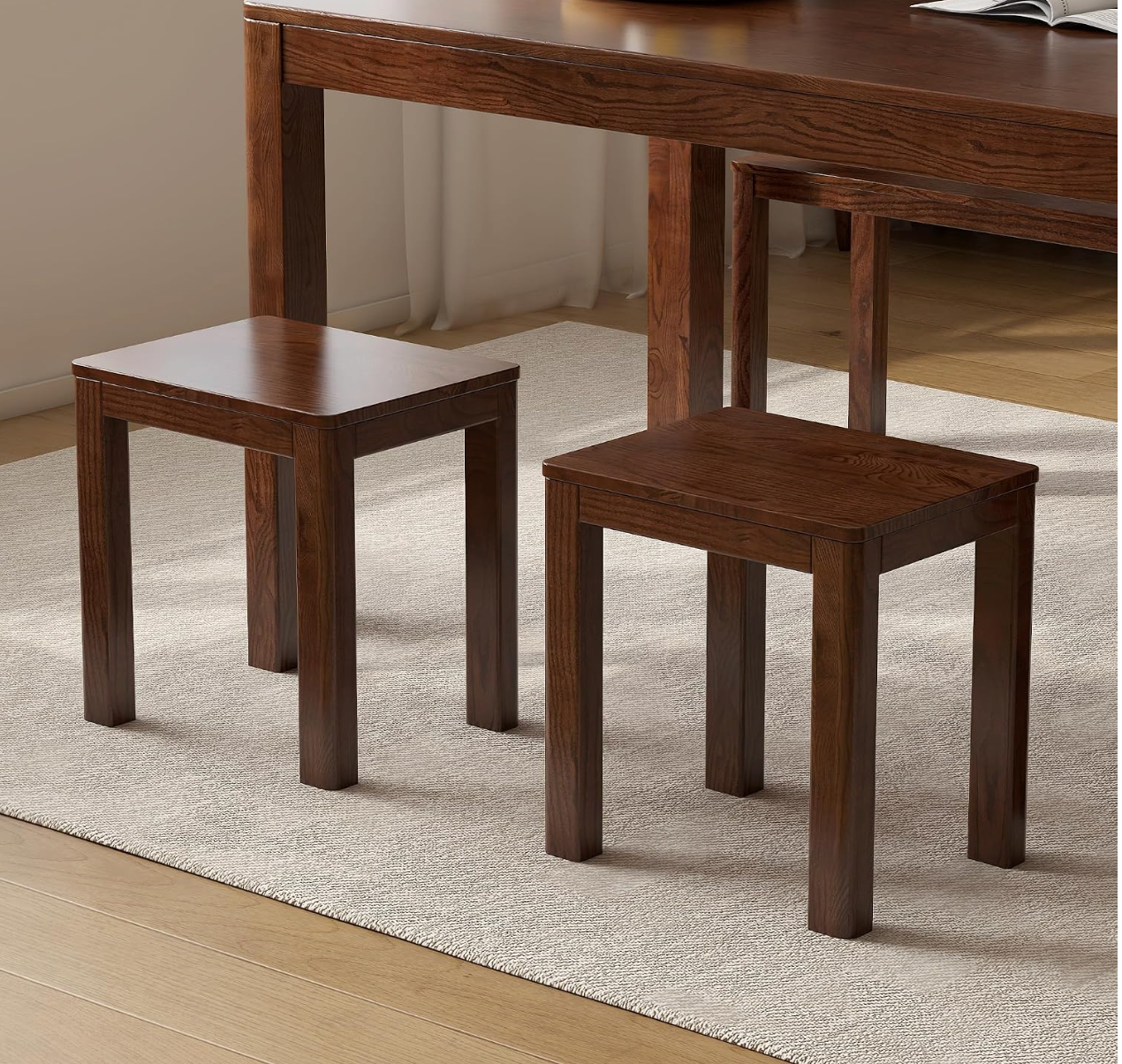 Oak Solid Wood Nordic Square Stool