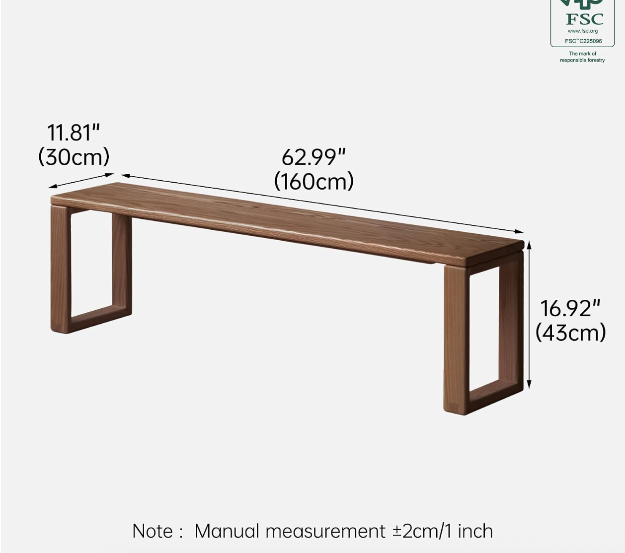 Oak Solid Wood Long Bench