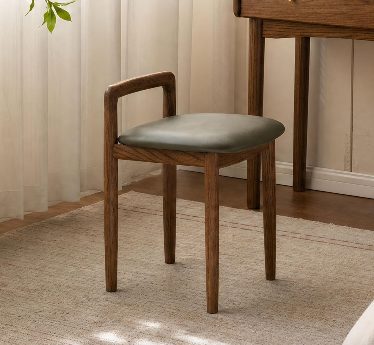 Beech, Oak Solid Wood Makeup Stool