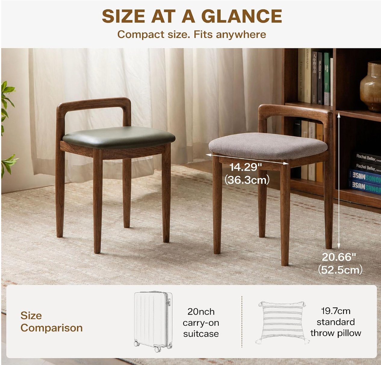 Beech, Oak Solid Wood Makeup Stool