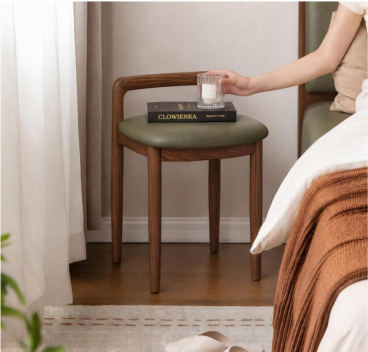 Beech, Oak Solid Wood Makeup Stool