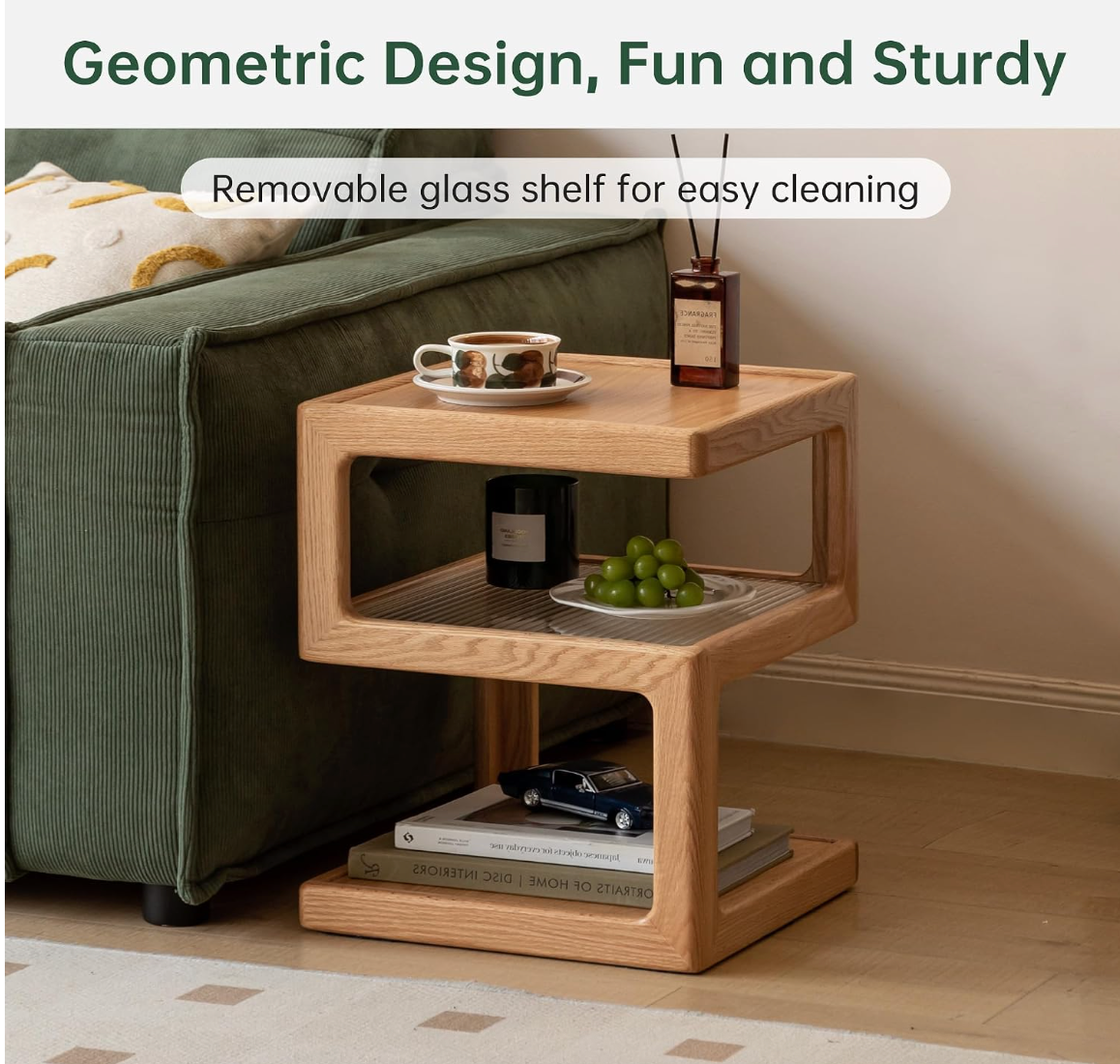 Oak Solid Wood Corner Square Side Table