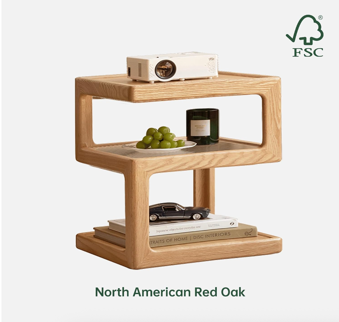 Oak Solid Wood Corner Square Side Table