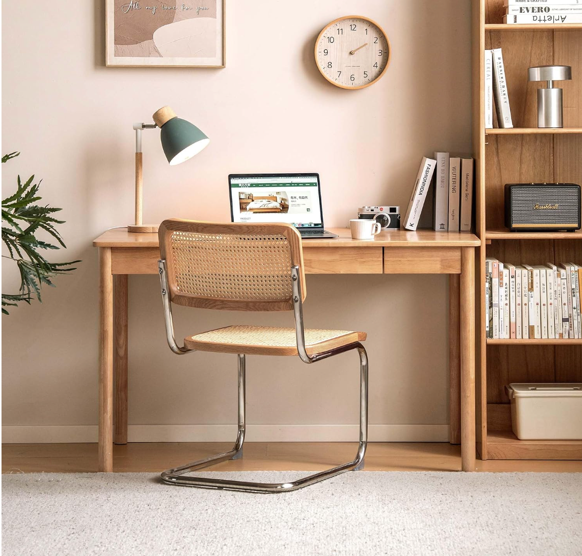 Black Walnut Solid Wood, solid Rubberwood Luxury Office Desk with drawer