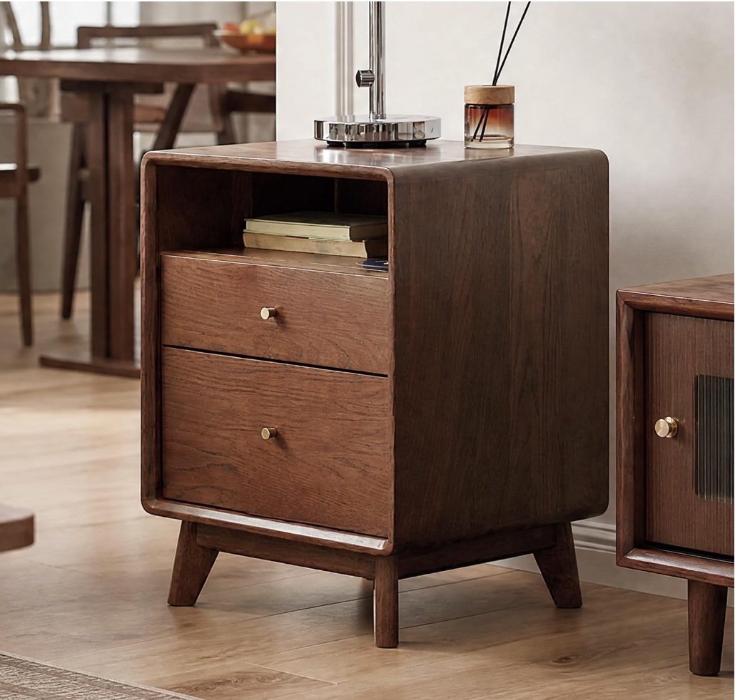 Oak Solid Wood Telescopic Vanity Table Cabinet