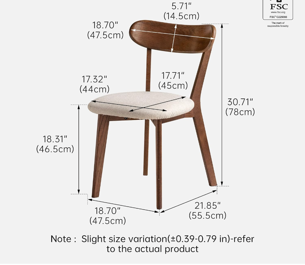Black Walnut, Oak Solid Wood Dining Table with Industrial Trestle Legs
