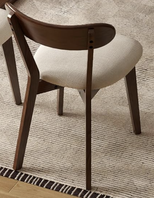 Black Walnut, Oak Solid Wood Dining Table with Industrial Trestle Legs